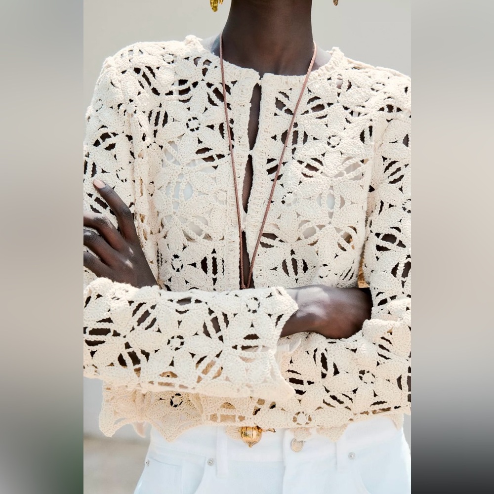 Sequin Macrame Jacket NWT - image 2